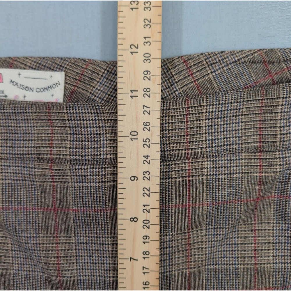 Maison Common Womens Plaid Wool Pants 46 US 10 12 Brown Trousers - Picture 8 of 12